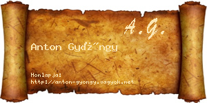 Anton Gyöngy névjegykártya